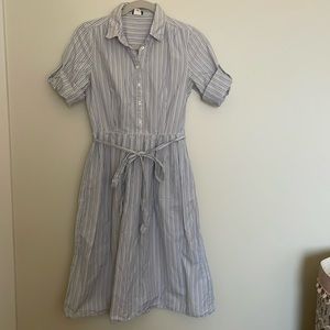 J.Crew blue and white striped dress